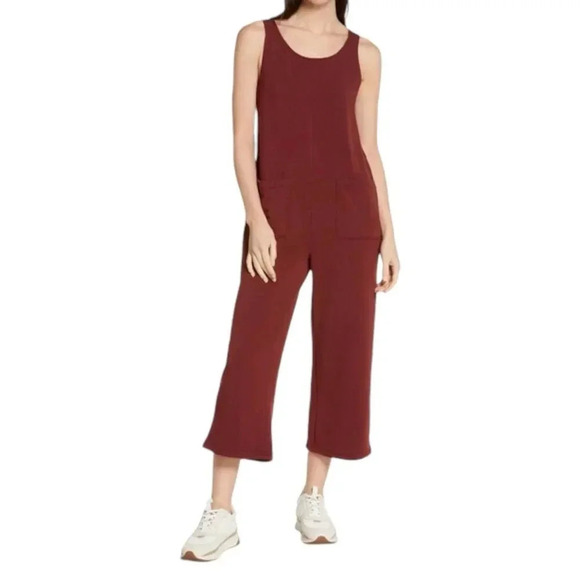 MWL by Madewell Burgundy Superbrushed Pull On Jumpsuit XL - Picture 1 of 6